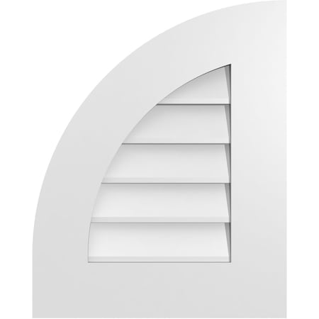 Ekena Millwork Quarter Round Top Left Surface Mount PVC Gable Vent w/ 3-1/2"W x 1"P Standard Frame, 16"W x 20"H GVPQL16X2001SN